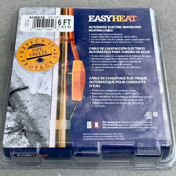 Emerson Other Emerson Easy Heat Afb 6 Foot Electric Water Pipe